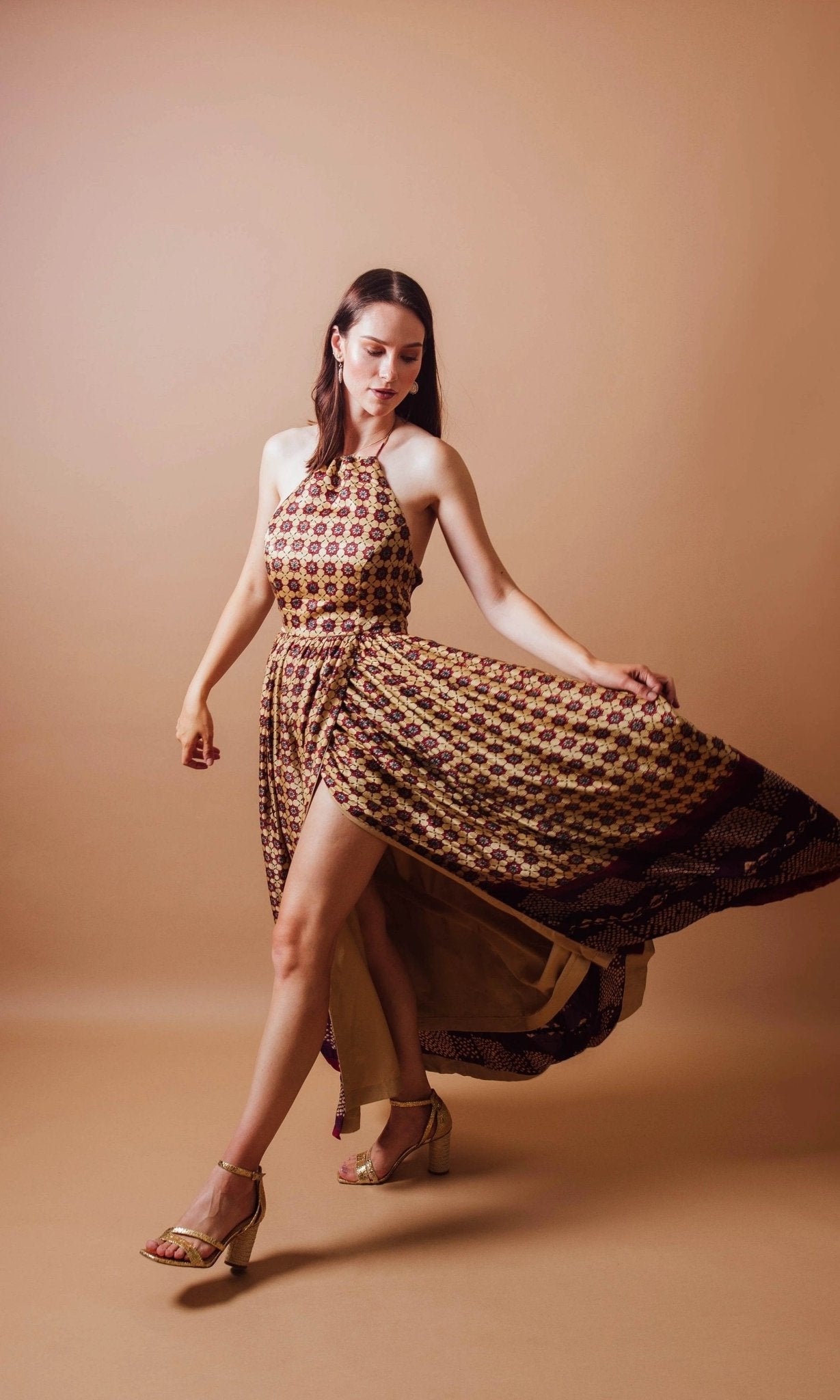 Ema Long Dress with Slit by Raas