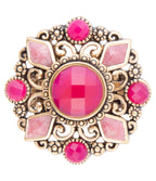 Embellished Pink Quartz Golden Statement Ring Rings La Vie Bien Embellished Pink Quartz Golden Statement Ring
