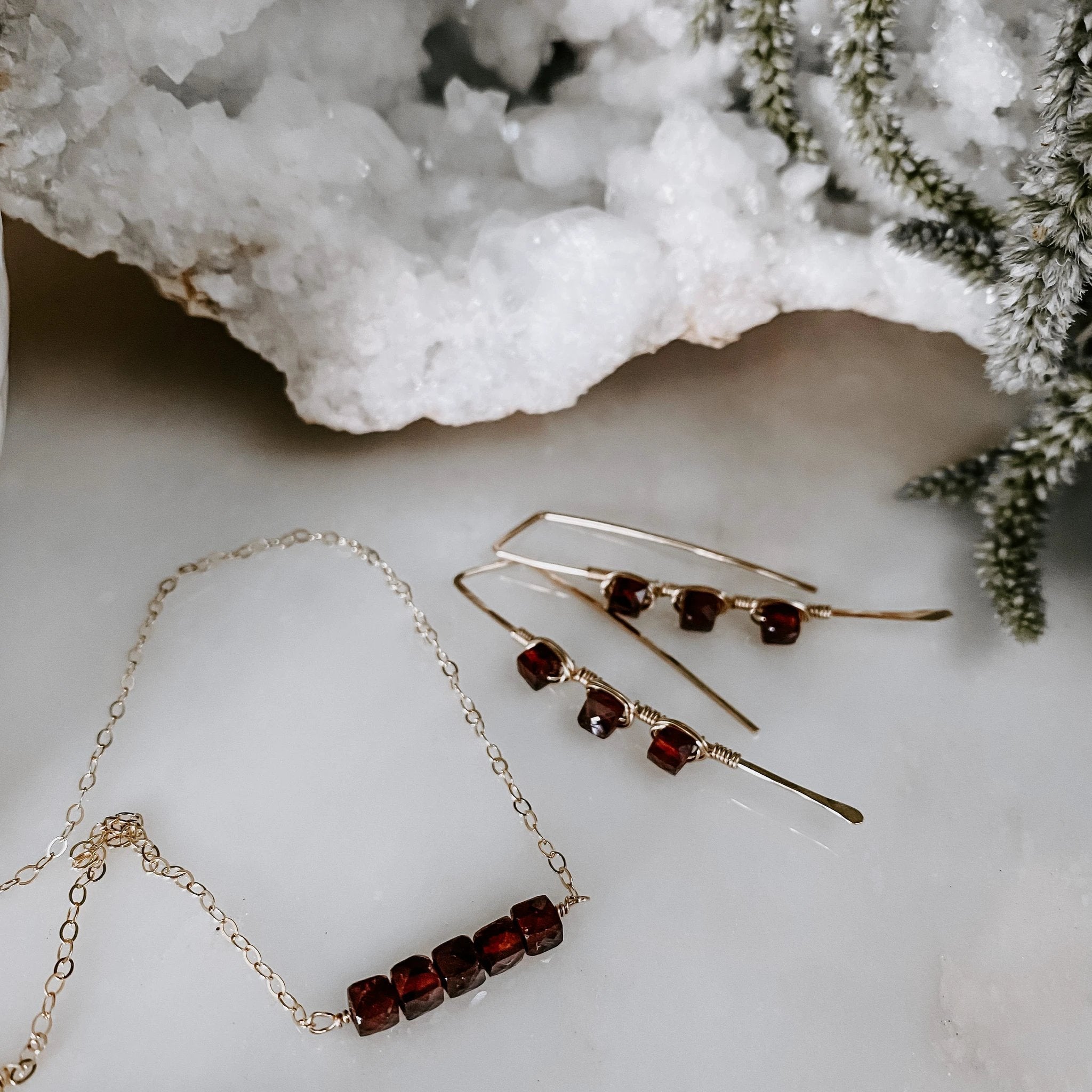 Ember Glow Garnet Necklace by Derive Jewelry