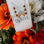 Ember Glow Garnet Threader Earrings by Derive Jewelry