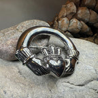 Emblem Pewter Irish Claddagh Brooch Brooch La Vie Bien Emblem Pewter Irish Claddagh Brooch