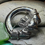 Emblem Pewter Irish Claddagh Brooch Brooch La Vie Bien Emblem Pewter Irish Claddagh Brooch