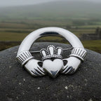 Emblem Pewter Irish Claddagh Brooch Brooch La Vie Bien Emblem Pewter Irish Claddagh Brooch