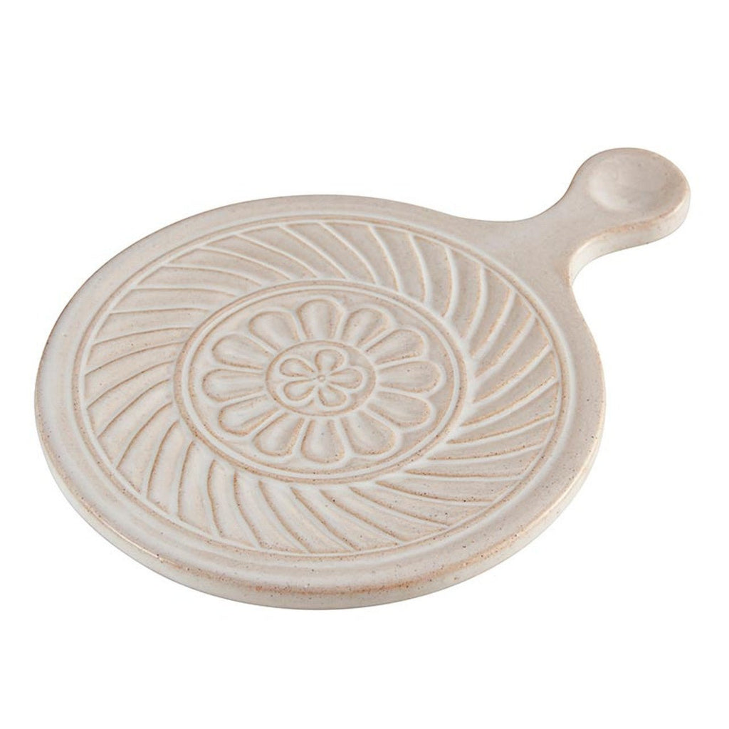 Embossed Mini Stoneware Trivet | Rustic Hot Dishes Ceramic Stand | 5" Diameter Kitchen & Dining La Vie Bien Embossed Mini Stoneware Trivet | Rustic Hot Dishes Ceramic Stand | 5" Diameter