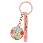 Embrace The Journey Orange Blossoms Rose Gold Key Ring Apparel & Accessories La Vie Bien Embrace The Journey Orange Blossoms Rose Gold Key Ring