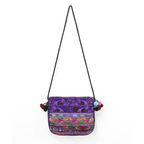 Embroidered Birds Hmong Style Purple Pompom Crossbody Bag - Thailand Bags La Vie Bien Embroidered Birds Hmong Style Purple Pompom Crossbody Bag - Thailand