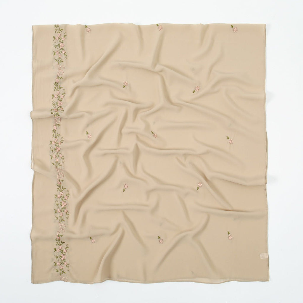 Embroidered Chiffon Hijab Scarf | Chiffon Hijab With Embroidery (MH220) La Vie Bien Embroidered Chiffon Hijab Scarf | Chiffon Hijab With Embroidery (MH220)