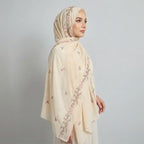 Embroidered Chiffon Hijab Scarf | Chiffon Hijab With Embroidery (MH220) La Vie Bien Embroidered Chiffon Hijab Scarf | Chiffon Hijab With Embroidery (MH220)