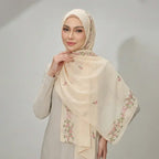 Embroidered Chiffon Hijab Scarf | Chiffon Hijab With Embroidery (MH220) La Vie Bien Embroidered Chiffon Hijab Scarf | Chiffon Hijab With Embroidery (MH220)