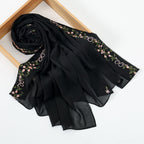 Embroidered Chiffon Hijab Scarf | Chiffon Hijab With Embroidery (MH220)
