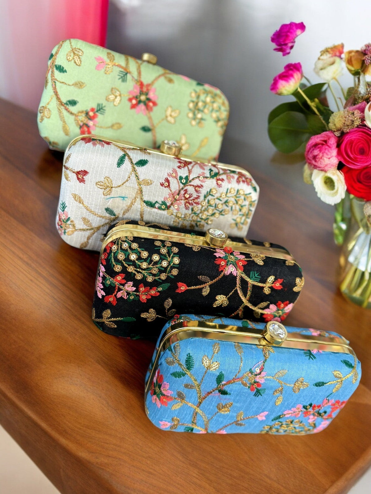 Embroidered Clutch Clutch La Vie Bien Embroidered Clutch