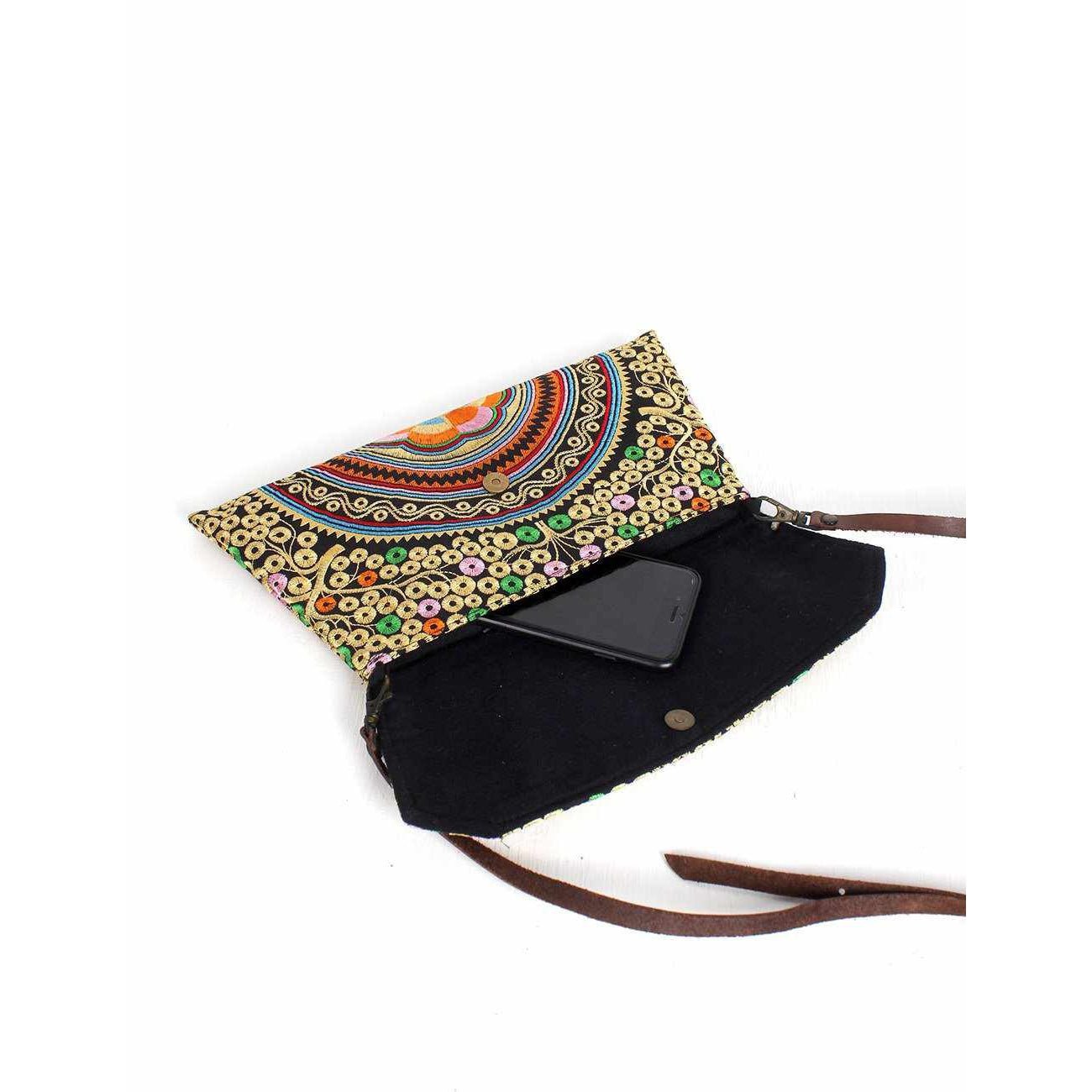Embroidered Convertible Clutch | Crossbody Bag - Thailand Bags La Vie Bien Embroidered Convertible Clutch | Crossbody Bag - Thailand