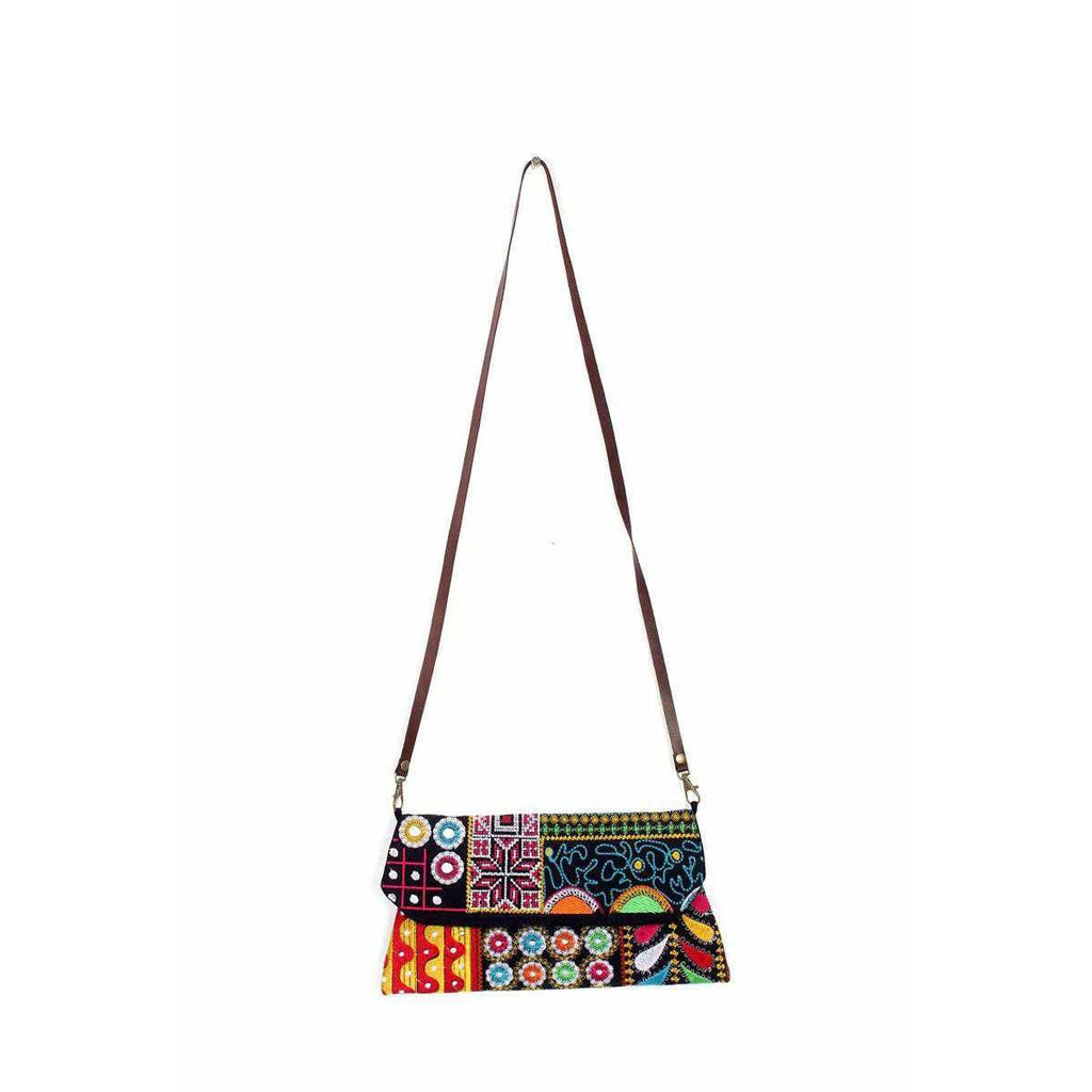 Embroidered Convertible Clutch | Crossbody Bag - Thailand Bags La Vie Bien Embroidered Convertible Clutch | Crossbody Bag - Thailand