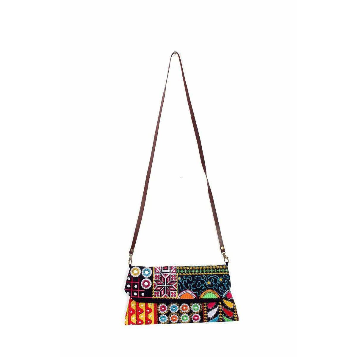 Embroidered Convertible Clutch | Crossbody Bag - Thailand Bags La Vie Bien Embroidered Convertible Clutch | Crossbody Bag - Thailand