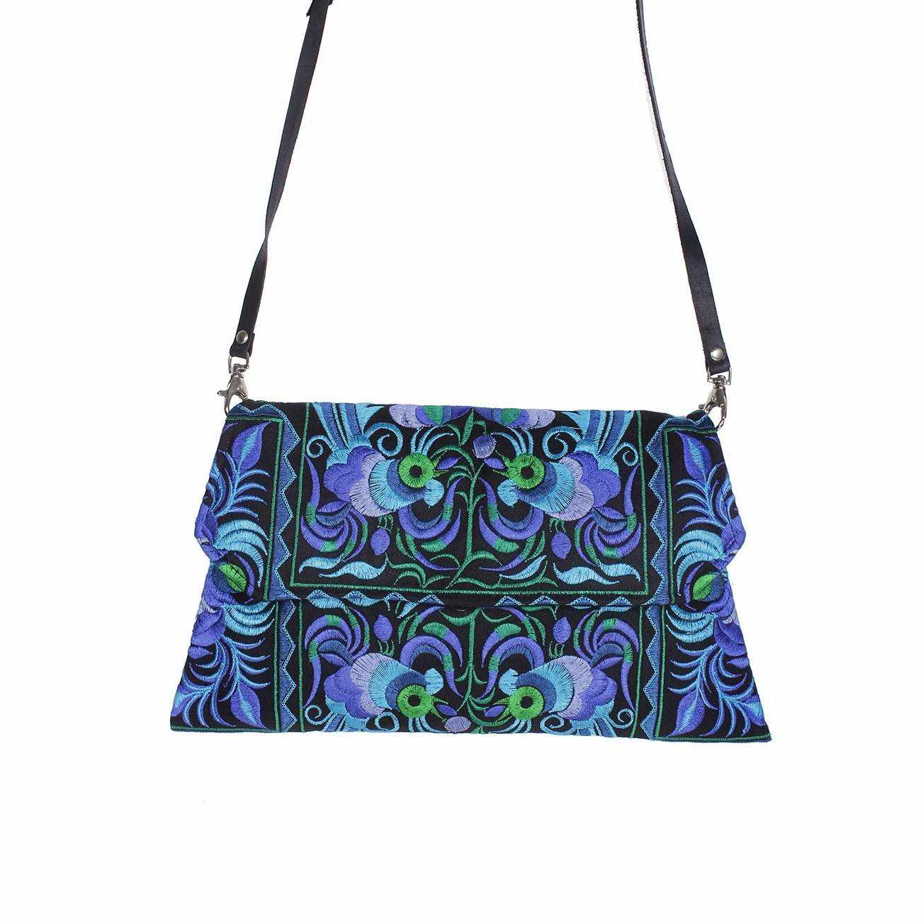 Embroidered Convertible Clutch | Crossbody Bag - Thailand Bags La Vie Bien Embroidered Convertible Clutch | Crossbody Bag - Thailand