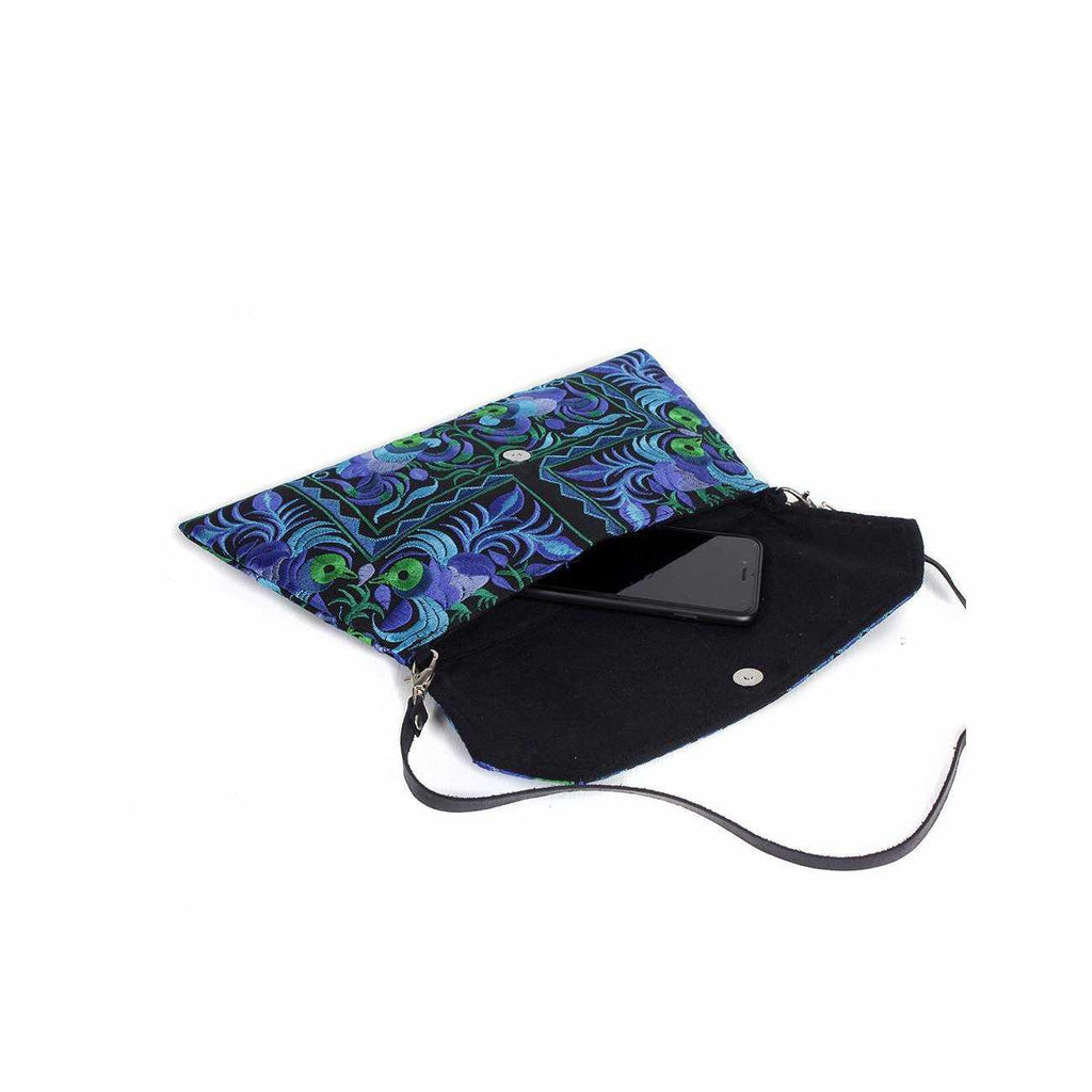 Embroidered Convertible Clutch | Crossbody Bag - Thailand Bags La Vie Bien Embroidered Convertible Clutch | Crossbody Bag - Thailand