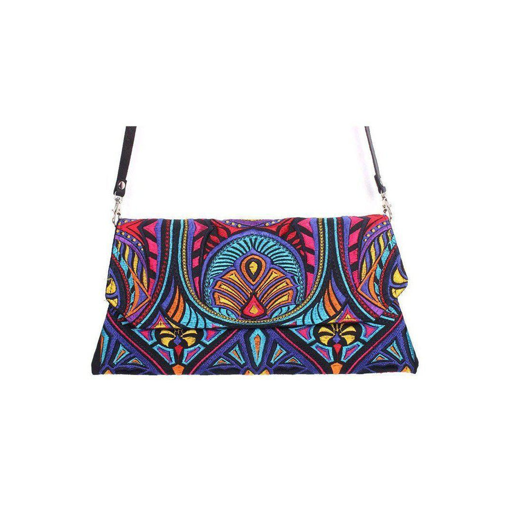 Embroidered Convertible Clutch | Crossbody Bag - Thailand Bags La Vie Bien Embroidered Convertible Clutch | Crossbody Bag - Thailand