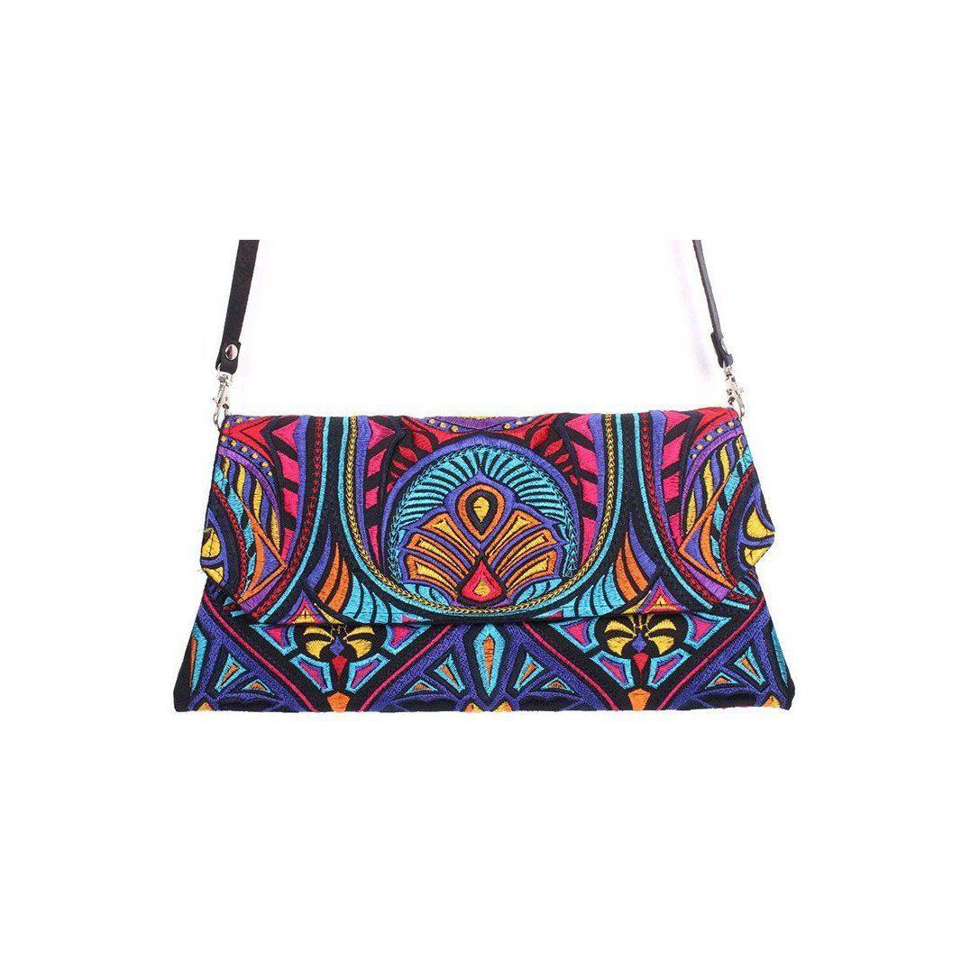 Embroidered Convertible Clutch | Crossbody Bag - Thailand Bags La Vie Bien Embroidered Convertible Clutch | Crossbody Bag - Thailand