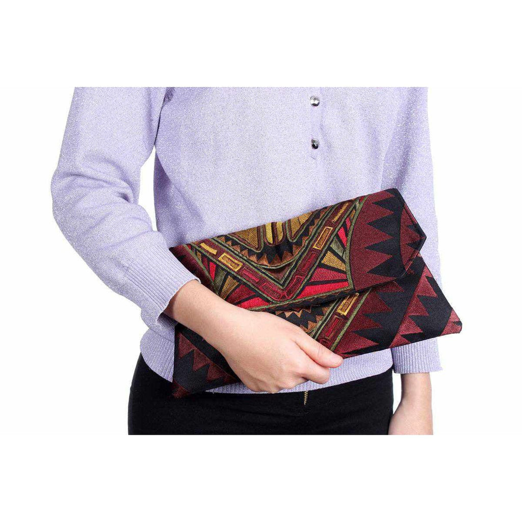 Embroidered Convertible Clutch | Crossbody Bag - Thailand Bags La Vie Bien Embroidered Convertible Clutch | Crossbody Bag - Thailand