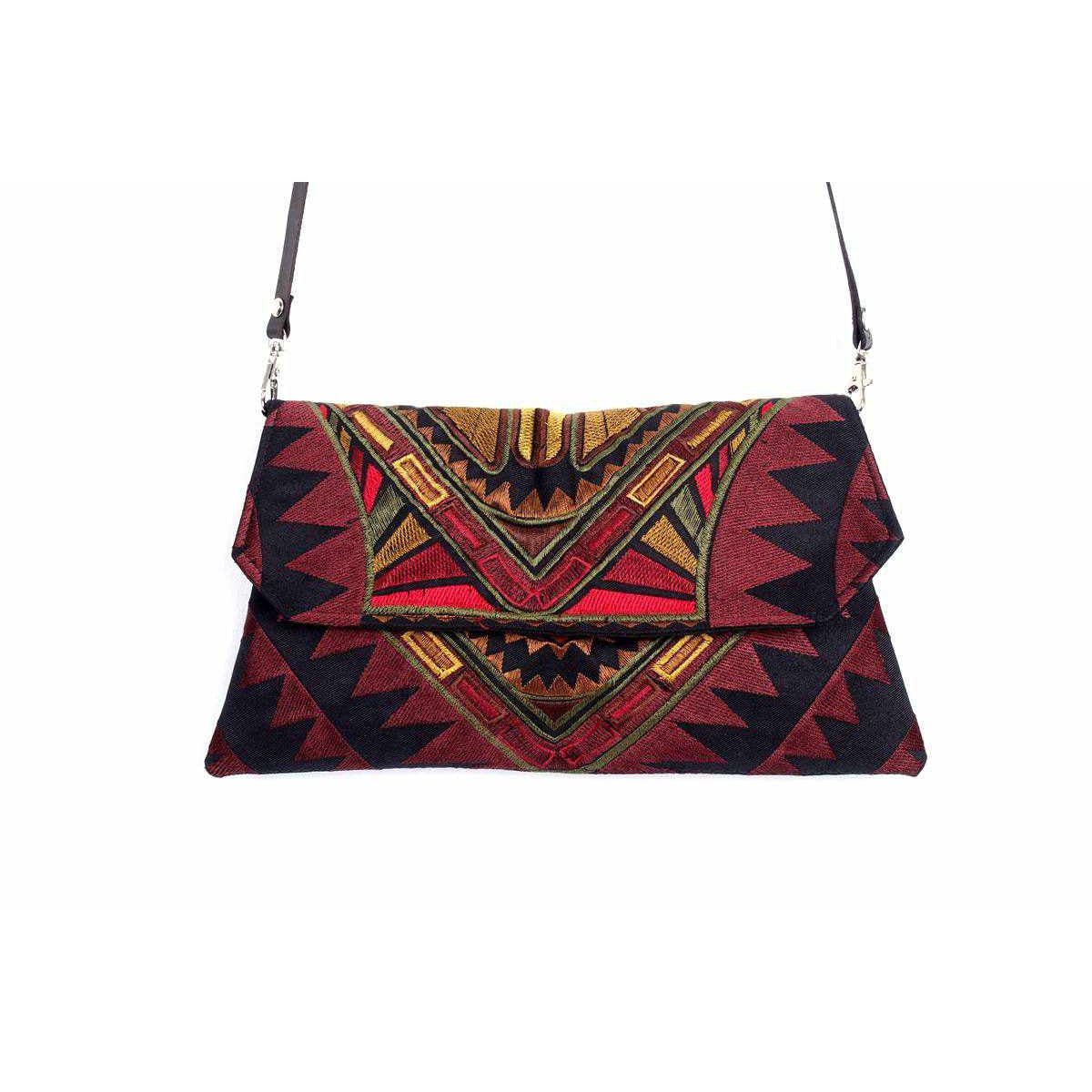 Embroidered Convertible Clutch | Crossbody Bag - Thailand Bags La Vie Bien Embroidered Convertible Clutch | Crossbody Bag - Thailand