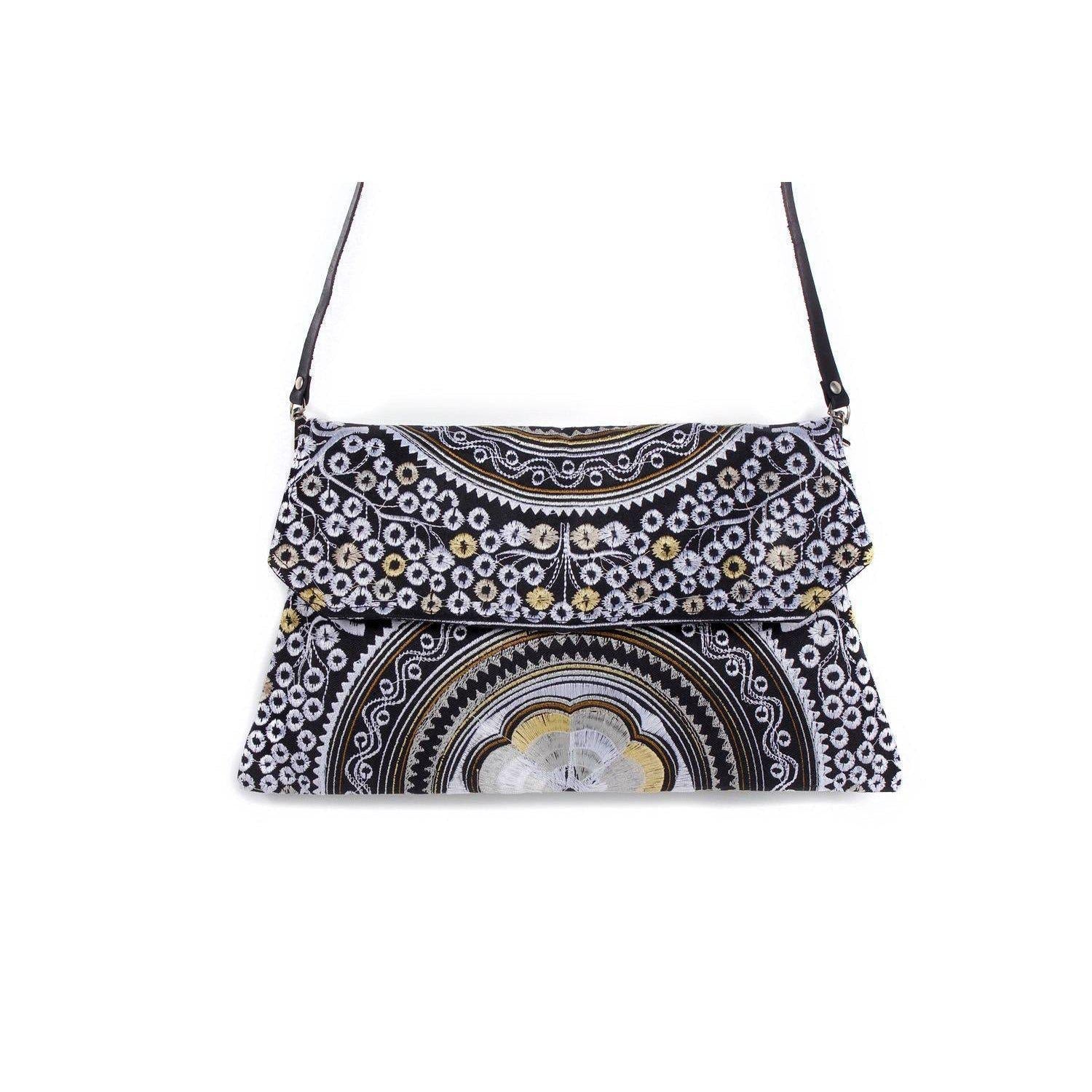 Embroidered Convertible Clutch | Crossbody Bag - Thailand Bags La Vie Bien Embroidered Convertible Clutch | Crossbody Bag - Thailand