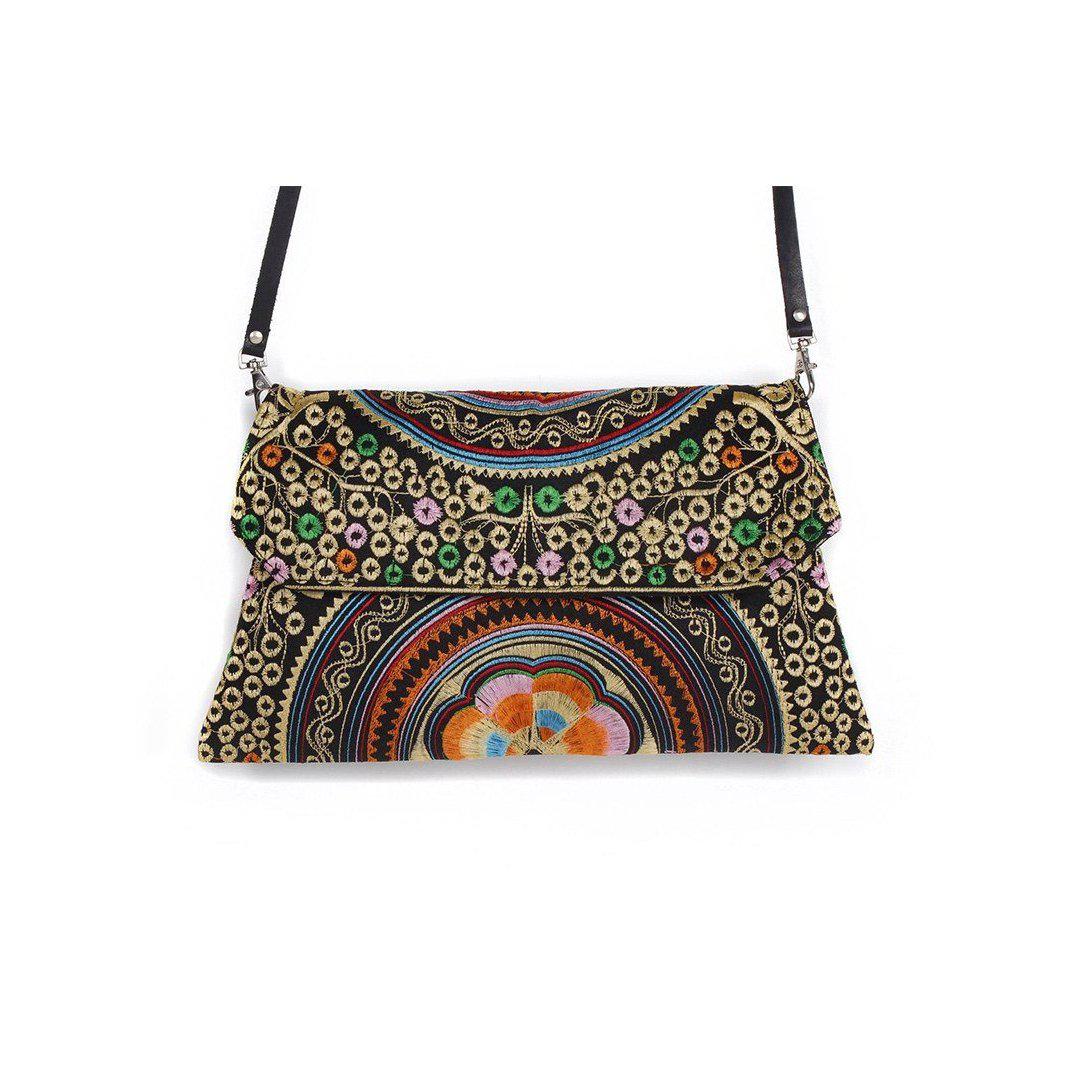 Embroidered Convertible Clutch | Crossbody Bag - Thailand Bags La Vie Bien Embroidered Convertible Clutch | Crossbody Bag - Thailand