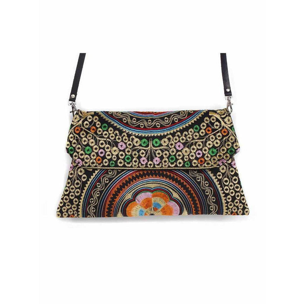 Embroidered Convertible Clutch | Crossbody Bag - Thailand Bags La Vie Bien Embroidered Convertible Clutch | Crossbody Bag - Thailand