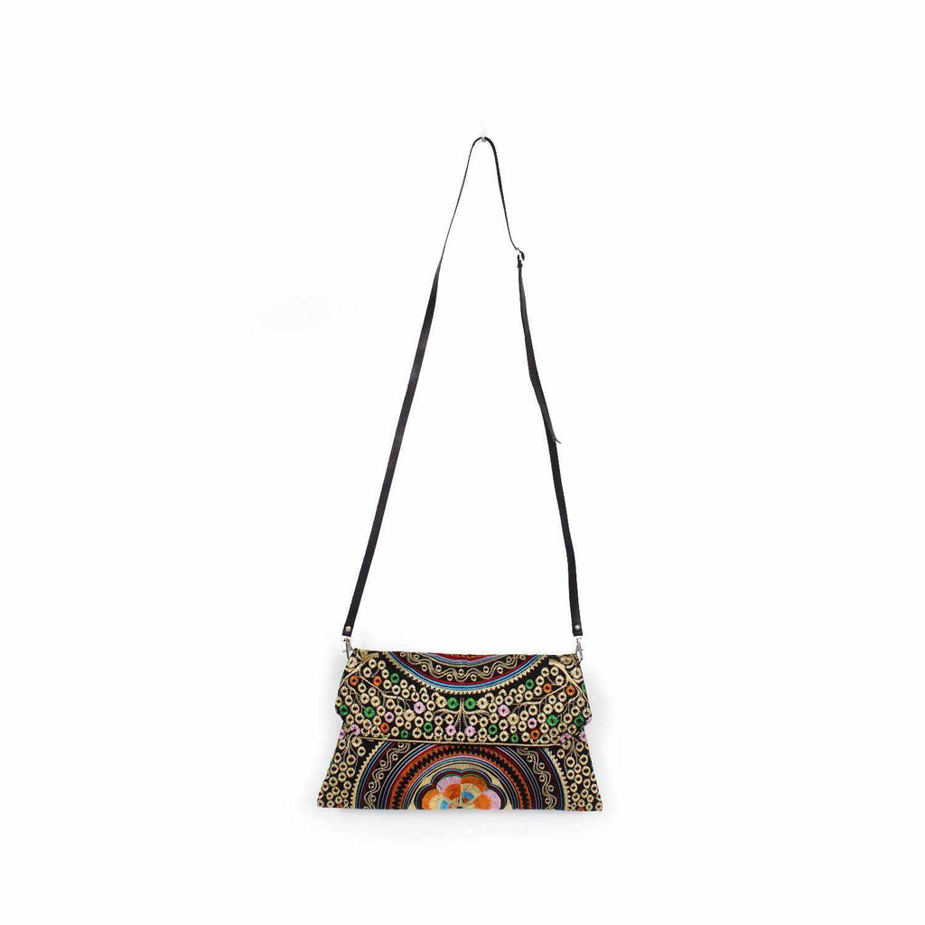 Embroidered Convertible Clutch | Crossbody Bag - Thailand Bags La Vie Bien Embroidered Convertible Clutch | Crossbody Bag - Thailand