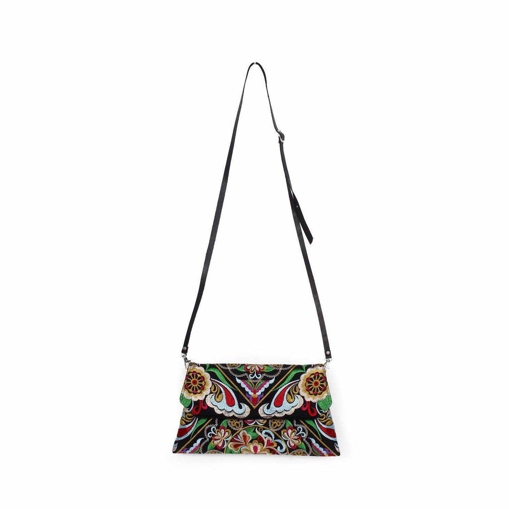 Embroidered Convertible Clutch | Crossbody Bag - Thailand Bags La Vie Bien Embroidered Convertible Clutch | Crossbody Bag - Thailand