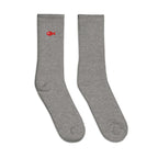 Red fish Embroidered socks by La Vie Bien