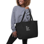 Embroidered Do good unto others (Golden rule) Large organic tote bag