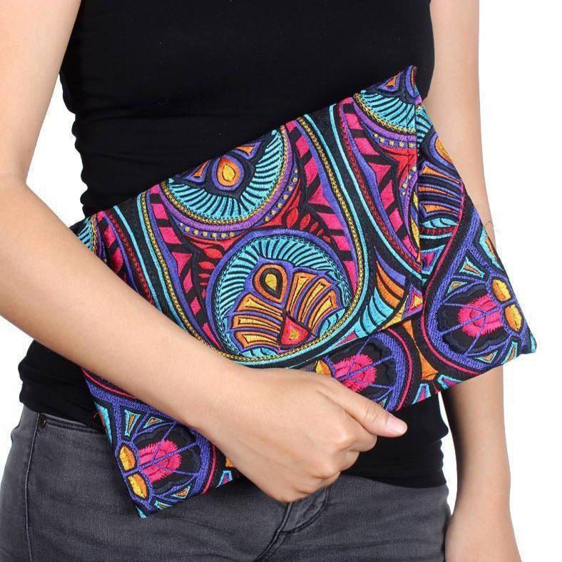 Embroidered Envelope Clutch | iPad Bag - Thailand Bags La Vie Bien Embroidered Envelope Clutch | iPad Bag - Thailand