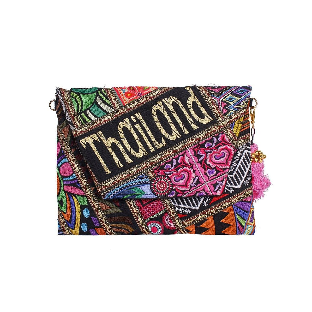 Embroidered Envelope Clutch | iPad Bag - Thailand Bags La Vie Bien Embroidered Envelope Clutch | iPad Bag - Thailand