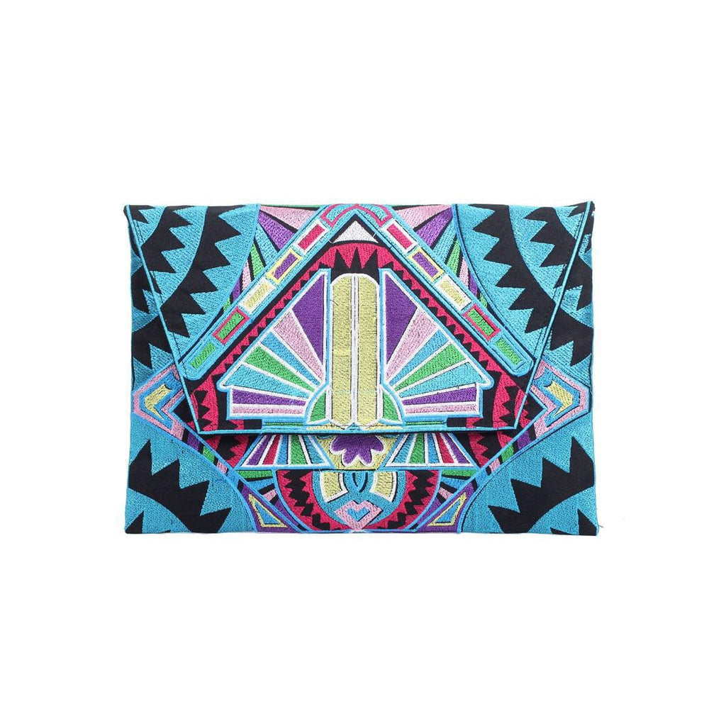 Embroidered Envelope Clutch | iPad Bag - Thailand Bags La Vie Bien Embroidered Envelope Clutch | iPad Bag - Thailand