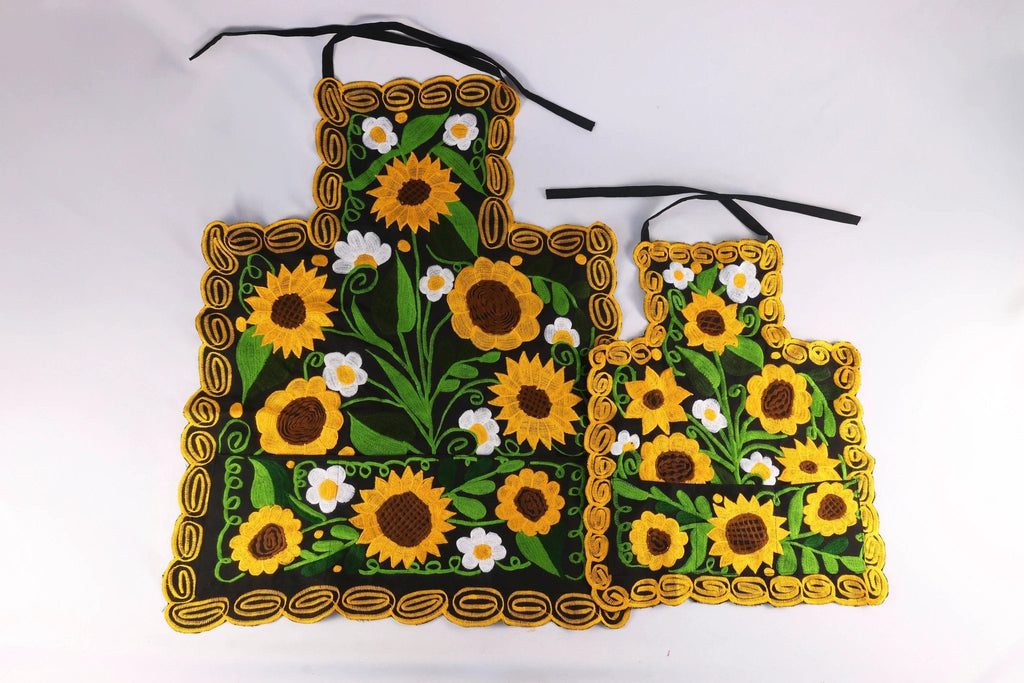 Embroidered Floral Apron Set by Anelia Co.