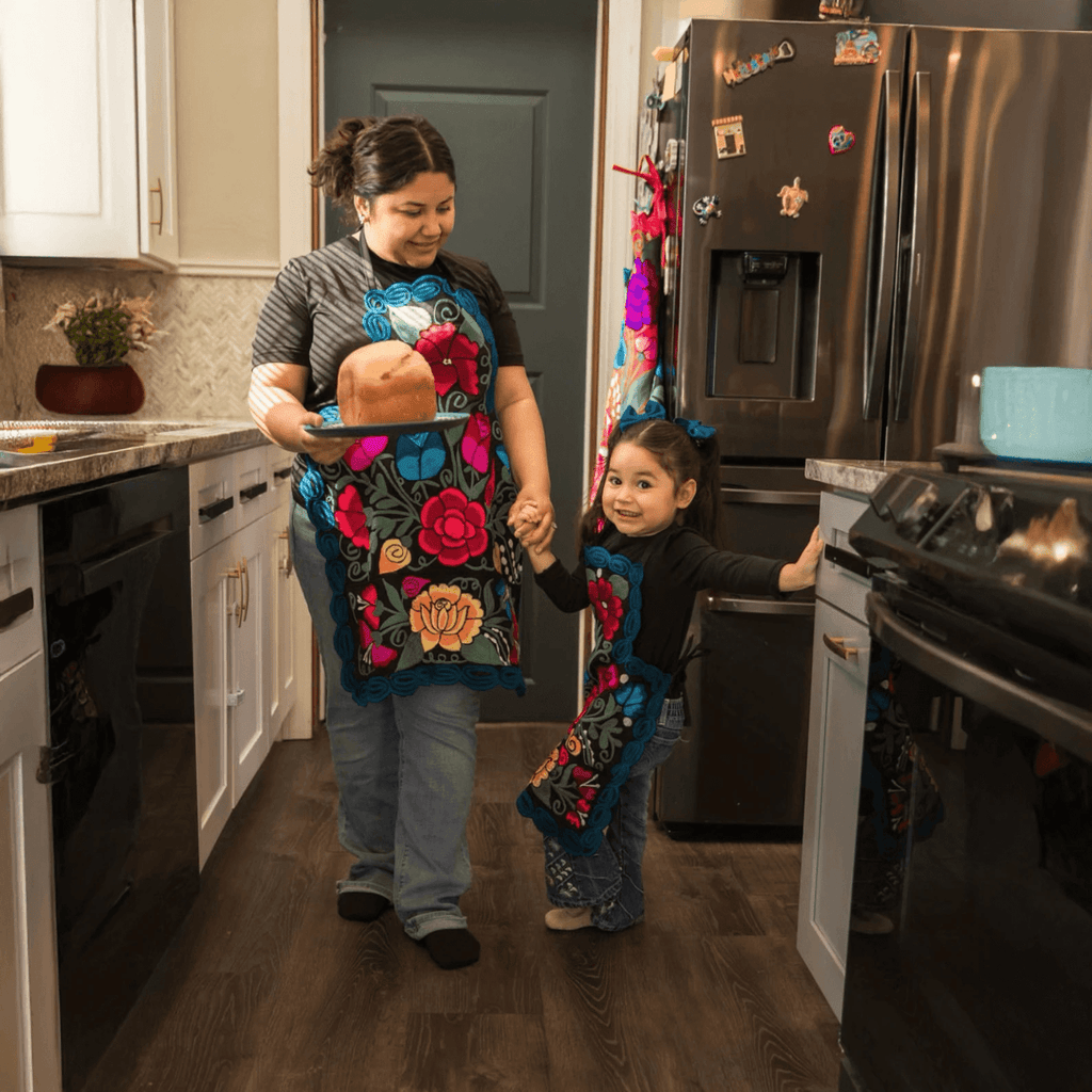 Embroidered Floral Apron Set by Anelia Co.