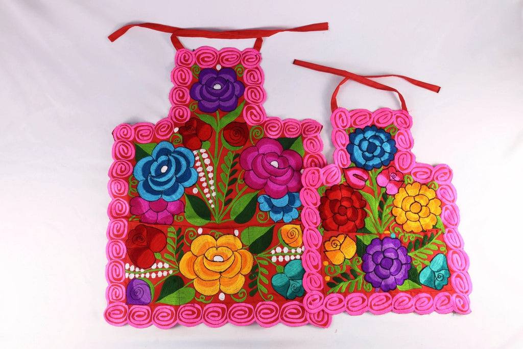 Embroidered Floral Apron Set by Anelia Co.