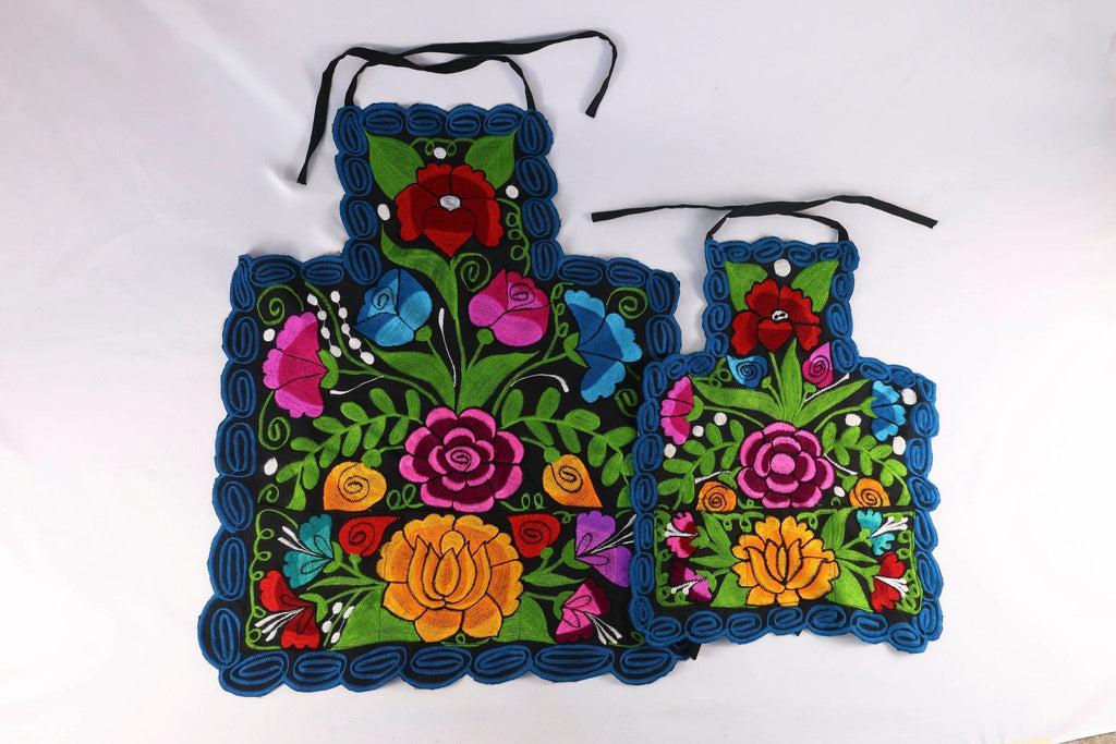 Embroidered Floral Apron Set by Anelia Co.