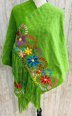 Embroidered Handmade Mexican Shawl Reboso Bordado Mexicano La Vie Bien Embroidered Handmade Mexican Shawl Reboso Bordado Mexicano