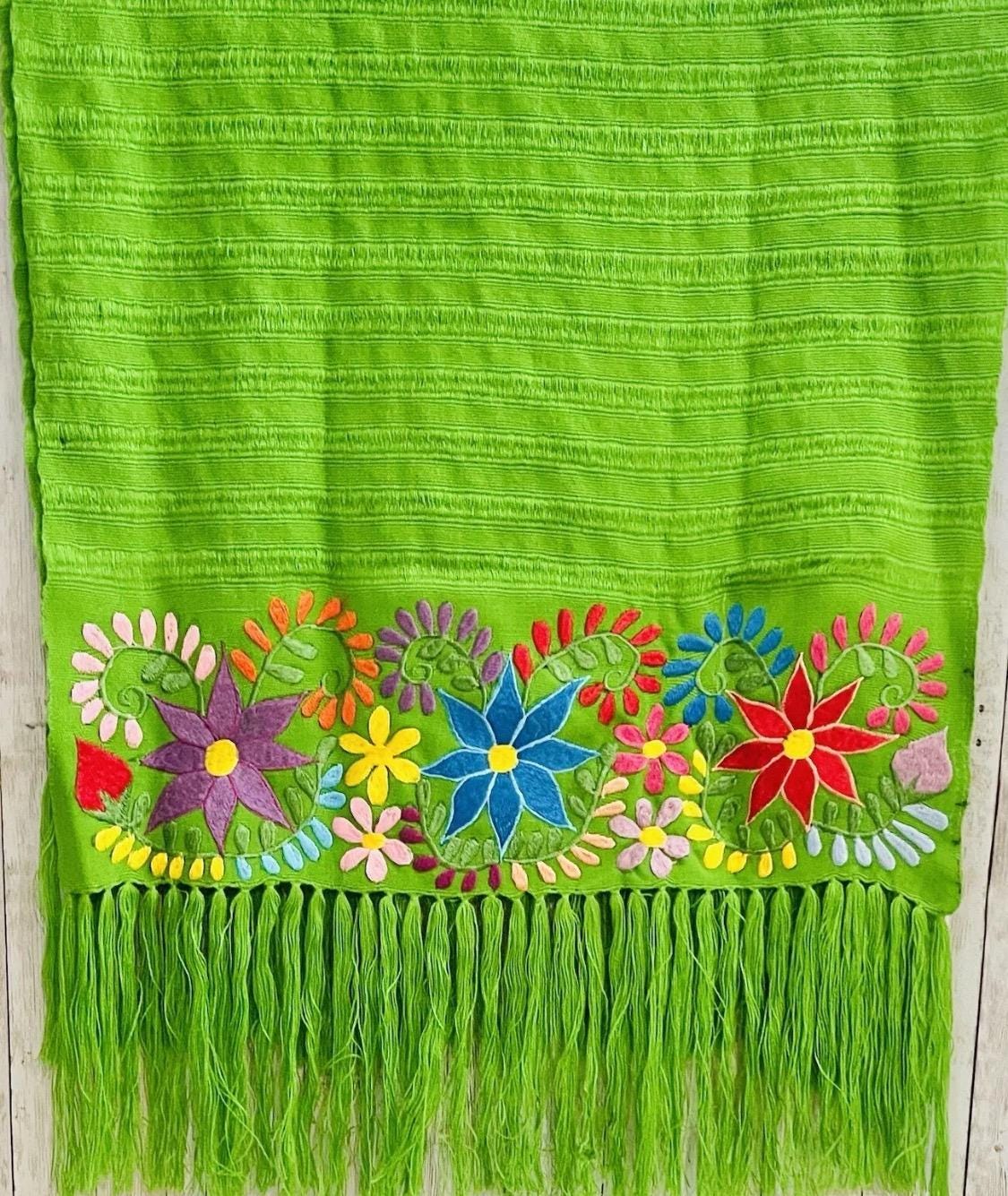 Embroidered Handmade Mexican Shawl Reboso Bordado Mexicano La Vie Bien Embroidered Handmade Mexican Shawl Reboso Bordado Mexicano