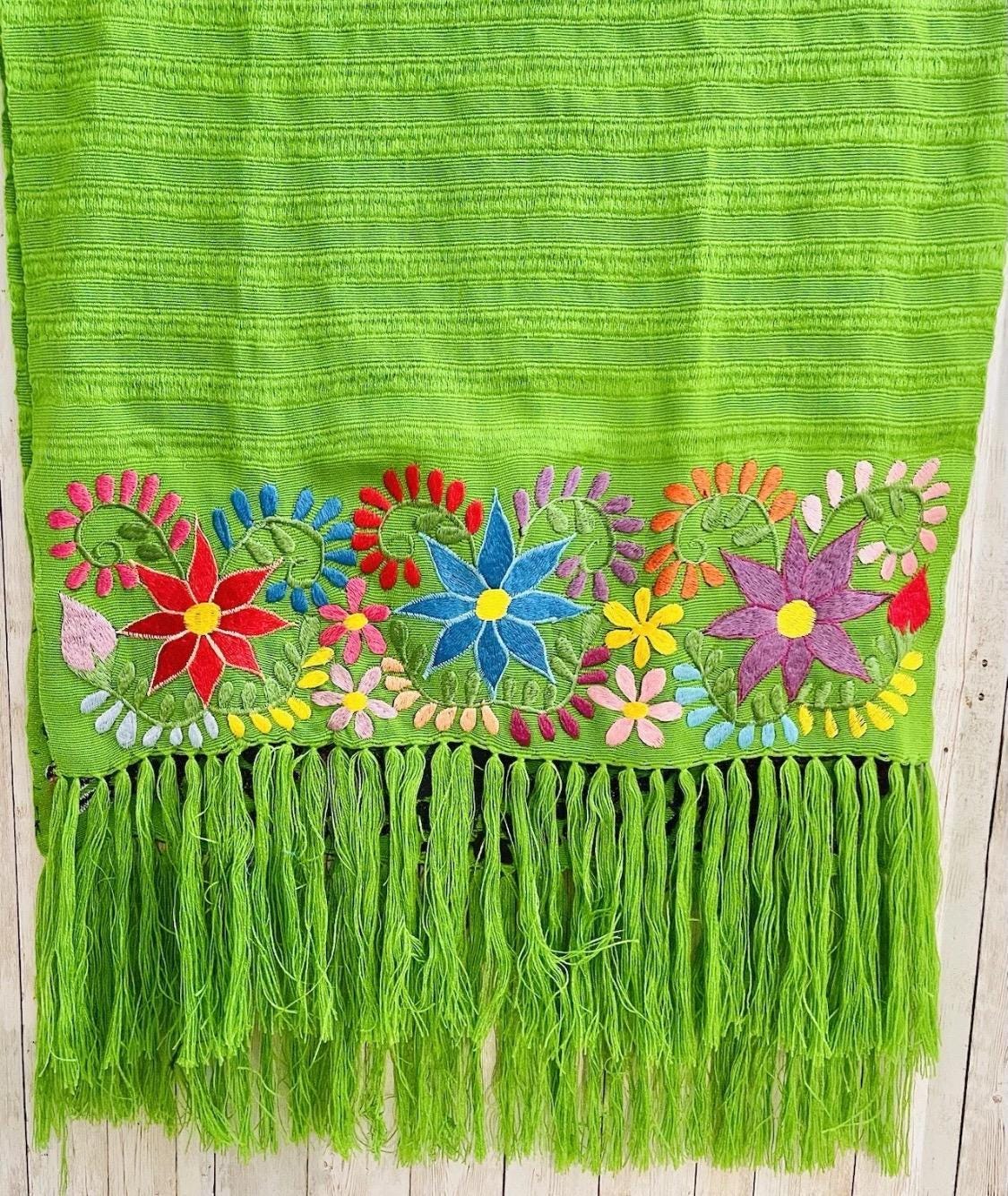 Embroidered Handmade Mexican Shawl Reboso Bordado Mexicano La Vie Bien Embroidered Handmade Mexican Shawl Reboso Bordado Mexicano
