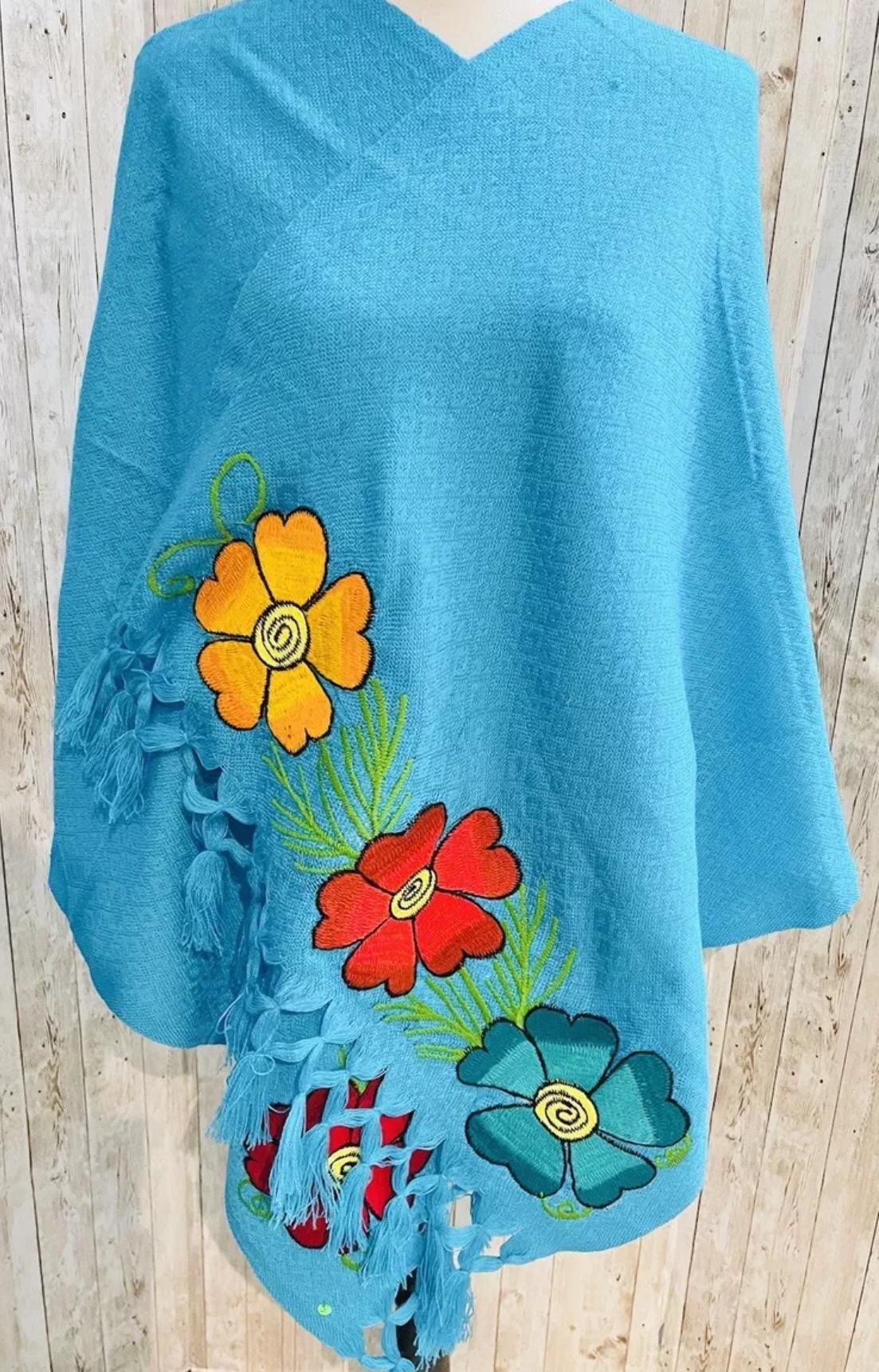 Embroidered Handmade Mexican Shawls Rebosos Bordados La Vie Bien Embroidered Handmade Mexican Shawls Rebosos Bordados