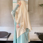 Embroidered Lace-Trimmed Prayer Khimar(MK030) La Vie Bien Embroidered Lace-Trimmed Prayer Khimar(MK030)