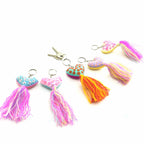 Embroidered Love Heart Tassel Keychain - Mexico Keychains La Vie Bien Embroidered Love Heart Tassel Keychain - Mexico