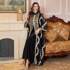 Embroidered Mesh Party Abaya (MA414) La Vie Bien Embroidered Mesh Party Abaya (MA414)