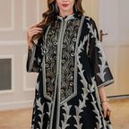 Embroidered Mesh Party Abaya (MA414)
