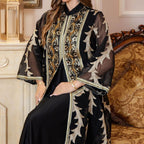 Embroidered Mesh Party Abaya (MA414)