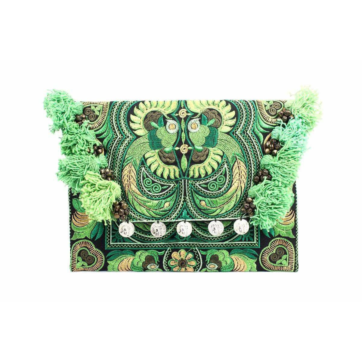 Embroidered Multi Tassel Clutch Bag | IPad Case - Thailand Bags La Vie Bien Embroidered Multi Tassel Clutch Bag | IPad Case - Thailand