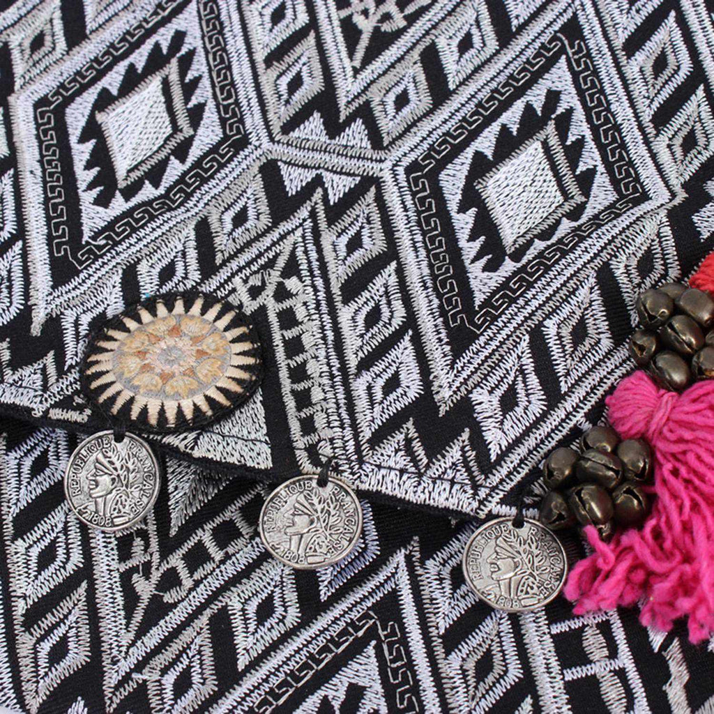 Embroidered Multi Tassel Clutch Bag | IPad Case - Thailand Bags La Vie Bien Embroidered Multi Tassel Clutch Bag | IPad Case - Thailand