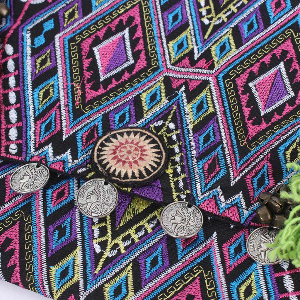 Embroidered Multi Tassel Clutch Bag | IPad Case - Thailand Bags La Vie Bien Embroidered Multi Tassel Clutch Bag | IPad Case - Thailand